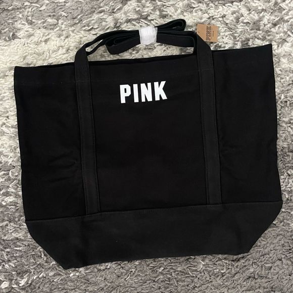 NWT PINK Victoria’s Secret Canvas Tote Bag - Picture 1 of 4